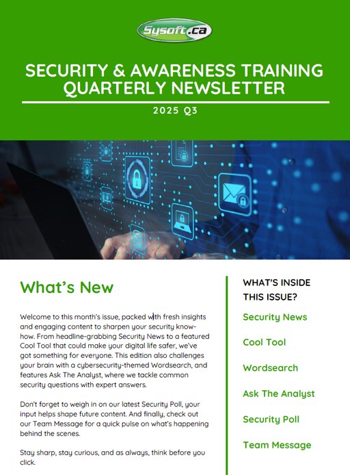 Sysoft Newsletter Q3 SAT 2025